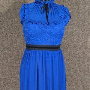 Disney Snow White and the Seven Dwarfs Blue Lace Dress Blue Sz L Pre-owned